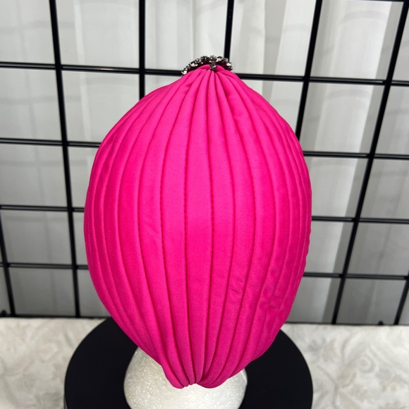 NWT Fuchsia Jewel Turban Headwrap with Brooch - Women's Accessory - Picture 4 of 4